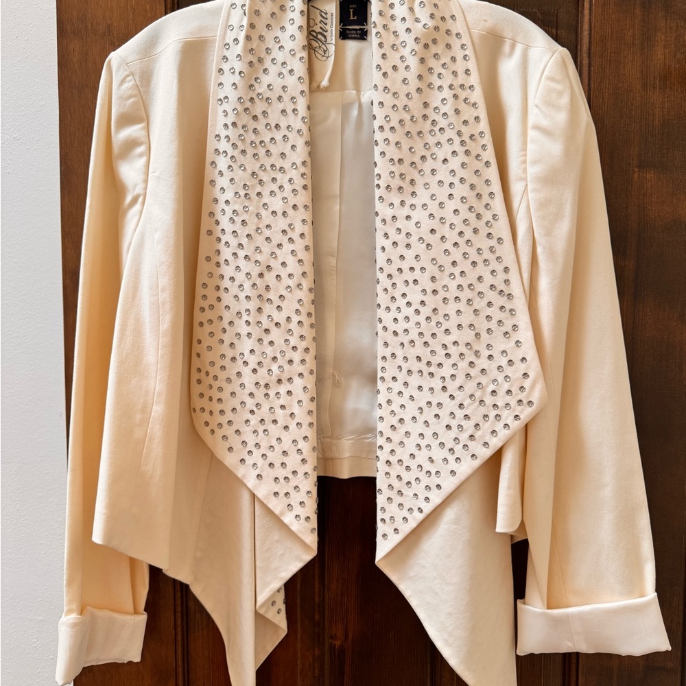 Bird by Juicy Couture Cream Blazer with Studded Lapel